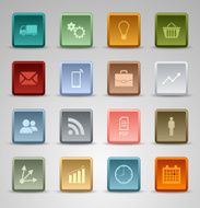 Colored set square web buttons icons template