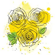 Yellow vector roses