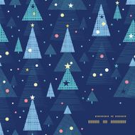 Vector abstract holiday christmas trees frame corner pattern background