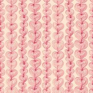 Hand drawn seamless background with hearts