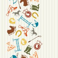Seamless pattern with horse equipment in flat style N3