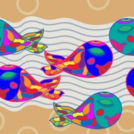 Seamless texture with sleeping fish