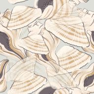 seamless pattern with digital shells