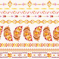 Watercolor seamless ethnic indian pattern N2