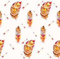 Watercolor seamless ethnic indian pattern N3