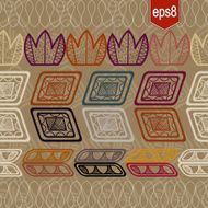 Seamless pattern with abstract ethnic elements