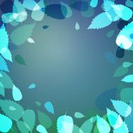 Cool background with blue and green leaves