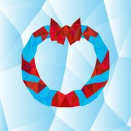 Icy wreath made of geometrical shapes