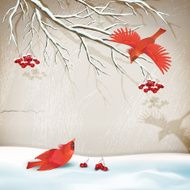 Winter Landscape with Birds