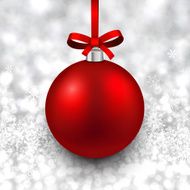 Silver background with christmas ball N2