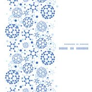 Vector blue molecules texture vertical frame seamless pattern background N2