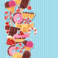 Seamless pattern colorful sticker candy sweets and cakes N4