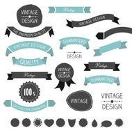 Set of simply flat vintage ribbons Vector N2