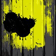 Brush yellow stain on wood background