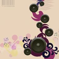 Abstract vintage music background with speakers N2