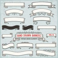 hand drawn ribbon banners N6