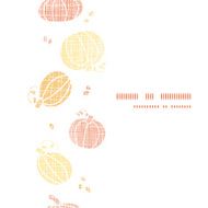 Vector thanksgiving pumpkins textile vertical border seamless pattern background N2