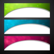 Set of colorful paper banners N4