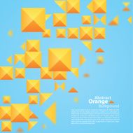 Abstract Orange Square On A Blue Background N3