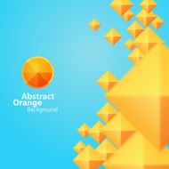 Abstract Orange Square On A Blue Background N4