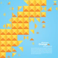 Abstract Orange Square On A Blue Background N5
