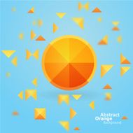 Abstract Orange Square On A Blue Background N6