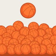 Sports seamless pattern with basketball icons in flat style N5