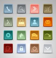 Colored set web square buttons template