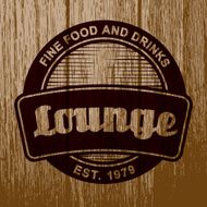 Vintage Lounge Label on Aged Wood N2