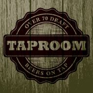 Vintage Taproom Label on Aged Wood