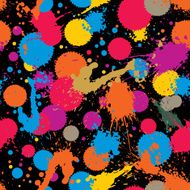 Vector ink splash seamless pattern with rounded overlap shapes N5