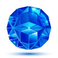 Glossy pixel 3d flash sphere made with geometric figures