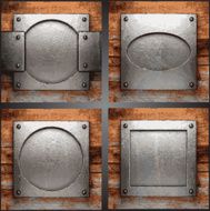 Vector metal and wood background set N23