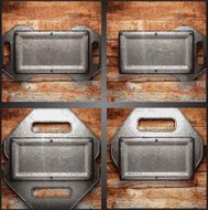 Vector metal and wood background set N24