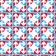 Creative continuous multicolored pattern with circles and arrows