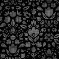 Abstract black lace ornamental tulips textile seamless pattern background