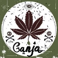 Vintage Label marijuana style Typography vector Elements
