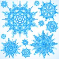 Winter vector set with snowflakes N3