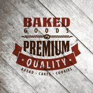 Vector Bakery Retro Label on the old wood texture N4