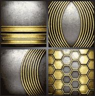 Vector gold and silver background set N15