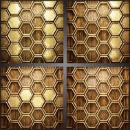 Vector wood and gold background set N34