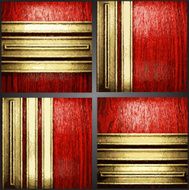 Vector wood and gold background set N35