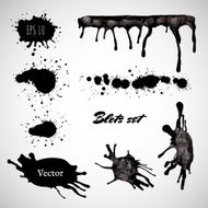Ink Blot Collection Isolated On White Background N3