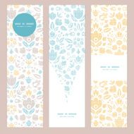 Abstract vintage ornamental tulips textile vertical banner set pattern background N2