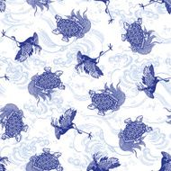 pattern of crane and tortoise N5