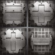 Vector metal background set N104