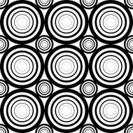 Seamless geometric black and white stripes background circles N2