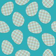 Easter eggs with tartan ornament Seamless vector pattern N4