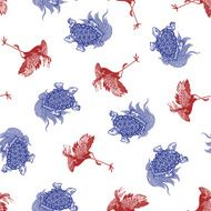 pattern of crane and tortoise N6
