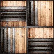 Vector wood and metal background set N13